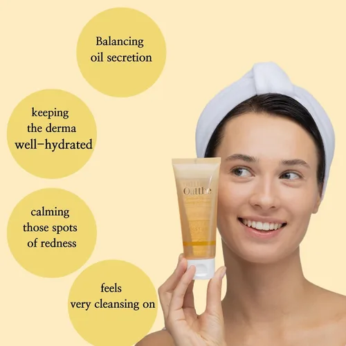 Vista 2 de Syn Bio Beta Glucan - Limpiador facial de gel suave – Lavado facial coreano de primera calidad para piel sensible con 5 pesos de ácido hialurónico