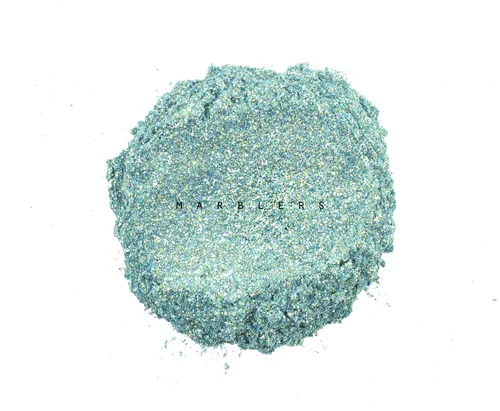Vista 2 de MARBLERS Polvo de mica natural grueso [perla azul acero] 0.11 onzas (0.11 oz) altamente pigmentado no tóxico, vegano, libre de crueldad animal