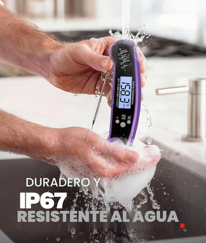 Vista 6 de Termómetro digital para carne, termómetro de alimentos para cocinar, morado Púrpura