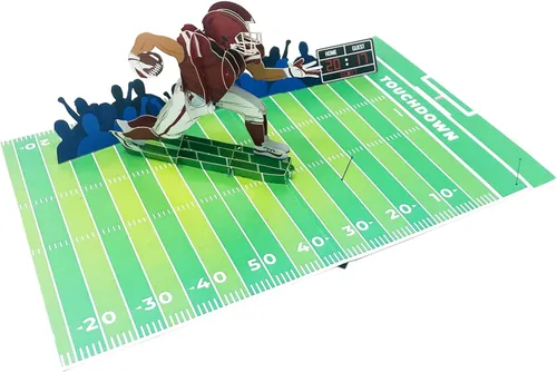 Vista 2 de Jugador de fútbol americano, tarjeta de felicitación desplegable 3D para todas las ocasiones, amor, cumpleaños, Navidad, deportes, felicitaciones