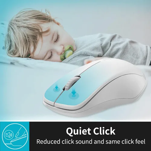 Vista 3 de Rapoo Ratón inalámbrico silencioso 1680, 2.4 GHz inalámbrico con receptor USB, 1K DPI, mouse de computadora de 3 botones con duración de batería