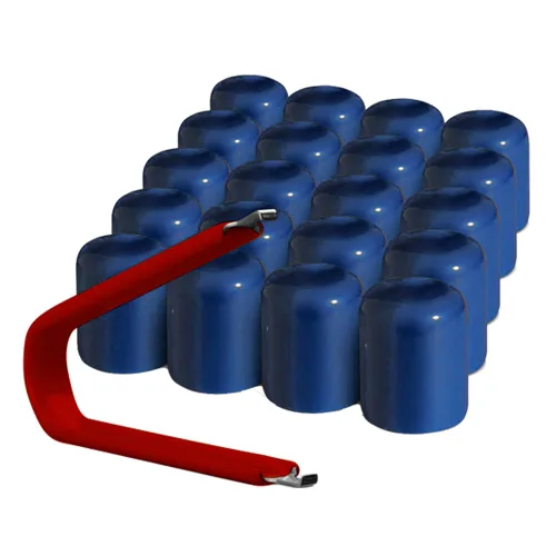 Vista 5 de ColorLugs Tapón de llanta de vinilo Negro Tapa de tuerca de rueda de ajuste flexible Para 17 mm Paquete de 20 Incluye extractor de lujo