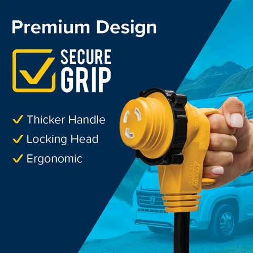 Vista 5 de Camco Power Grip - Cable de extensión de caravana de 50 pies y 30 amperios