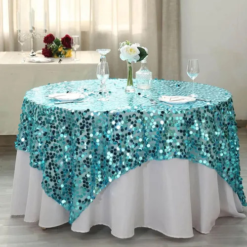 Vista 11 de Efavormart Manteles Superpuestos de Lentejuelas Payette Grandes Premium de 72 pulgadas para Decoraciones de Mesa de Bodas, Banquetes, Catering