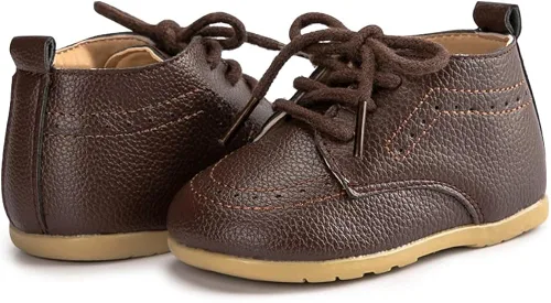 Vista 4 de Miamooi Mocasines clásicos de piel sintética para bebés y niñas zapatos de vestir de boda para niños pequeños Brogue formal plano perezoso Oxford