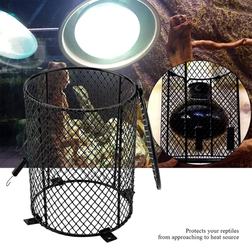 Vista 3 de Cubierta de lámpara de reptil, protector de calor para reptiles, protector de calor, cubierta antiquemaduras, jaula de malla, pantalla