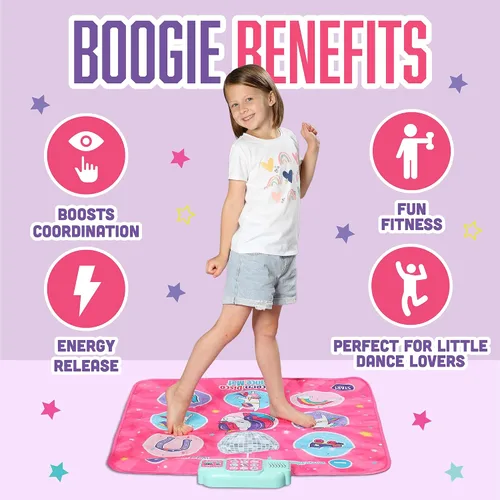 Vista 2 de Klevly Tapete de baile de unicornio para niños a partir de 6 años Reproduce 5 niveles y 5 canciones Regalos de unicornio para niñas de 6 años