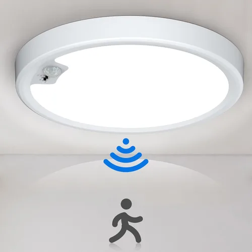 Vista 8 de Luces de armario recargables con sensor de movimiento, luz de techo a batería, luz inalámbrica con sensor de movimiento para interiores, luz