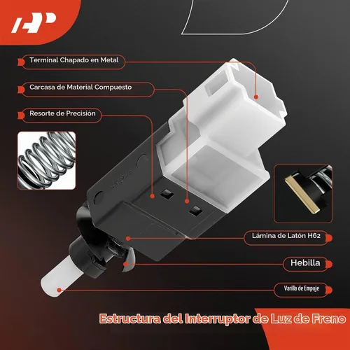 Vista 2 de A-Premium Lámpara de interruptor de luz de freno de 4 pines compatible