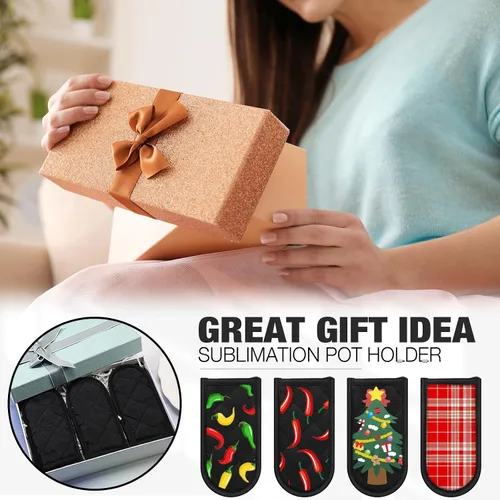 Vista 7 de Dandat Juego de 12 fundas de mango caliente para reemplazo diario, fundas de mango de bandeja de regalo, resistentes al calor, funda de soporte