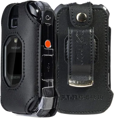 Vista 5 de BELTRON Funda de piel para Kyocera DuraXV Extreme E4810, DuraXV Extreme+ E4811 Verizon Flip Phone – Características: clip giratorio para cinturón