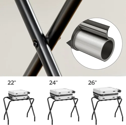 Vista 3 de HOOBRO Portaequipajes, soporte plegable de metal para maleta para habitación de invitados, soporta hasta 100 libras, 27 x 15.3 x 22 pulgadas, marco