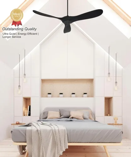 Vista 6 de Ventilador de techo para exteriores de 60 pulgadas, negro mate Cuchillas negras-negro mate