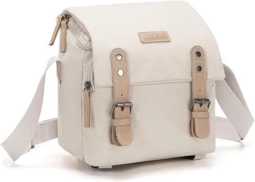 Vista 11 de Cwatcun Bolsa Pequeña para Cámara Bolsa Mensajero de Lona Compacta para Cámara, Funda de Hombro para Cámara Digital, Bolsa de Fotografía de Viaje