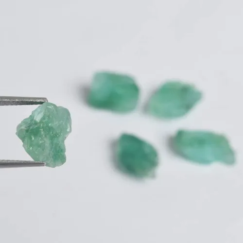 Vista 3 de Auténtica esmeralda verde áspera 36.50 Ct Lote de 5 piezas de cristal curativo natural crudo gema suelta para joyería, Gema, lote de piedras