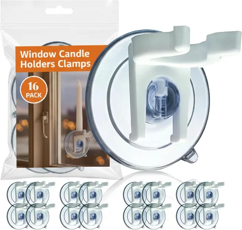 Vista 5 de Soportes para velas eléctricas Holiday Joy, Plástico, Transparente, paquete de 8