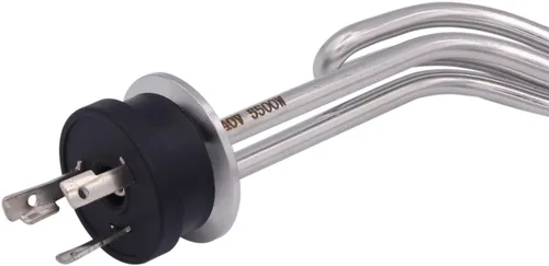 Vista 6 de DERNORD Calentador de agua de inmersión de acero inoxidable con elemento calefactor de ondulación de triple abrazadera de 240 V 5500 W con enchufe