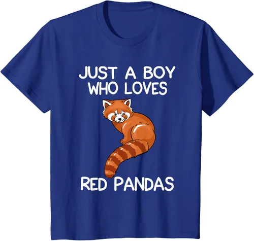 Vista 36 de Just A Boy Who Loves Red Pandas Gift - Camiseta con diseño de panda roja, Negro, S