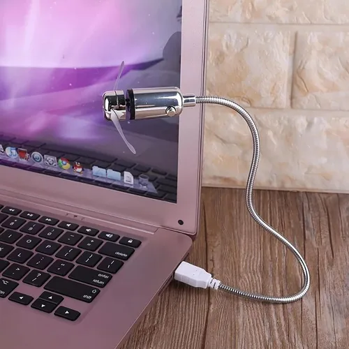Vista 2 de Sokelinn-six Ventilador LED USB, mini ventilador de refrigeración flexible portátil alimentado por USB con interruptor para computadora