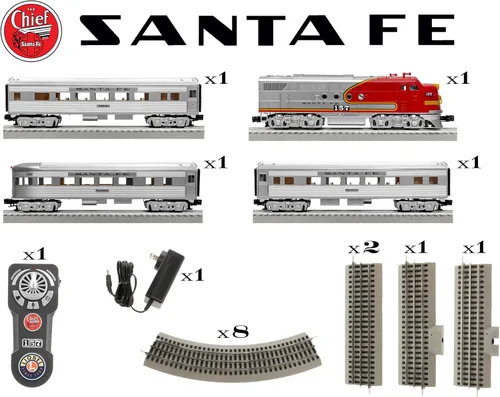 Vista 3 de Lionel Santa Fe Super Chief Electric O Gauge 5.0 - Juego de tren Bluetooth con mando a distancia