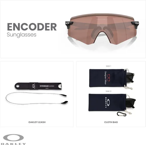 Vista 2 de Oakley Encoder OO9471 - Gafas de sol rectangulares para hombre, correa y kit de cuidado iWear de diseñador