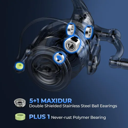 Vista 6 de KastKing ReKon Saltwater Spinning Fishing Reel – Up to 55LBs Max Drag Big Game Fishing Reel - Innovative NyliTech Body- Water Resistant - MaxiDur