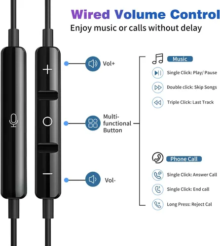 Vista 6 de COOYA Auriculares USB C para iPhone 17 Pro Max 16 15 Plus iPad Air Pixel 10 9 8 Tipo C Auriculares con cable con aislamiento de ruido magnético