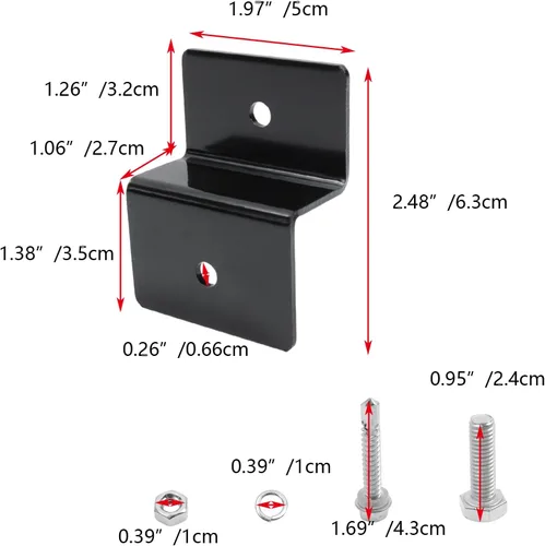 Vista 2 de KUMGROT Soportes de panel solar Z de 2.48 pulgadas, soportes de panel solar de aleación de aluminio para paneles solares, techo, caravana, barco