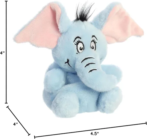 Vista 6 de Aurora Whimsical Dr. Seuss Palm Pals Horton - Peluche con licencia oficial para juegos imaginativos, perfecto para niños y adultos, color azul, 4.5