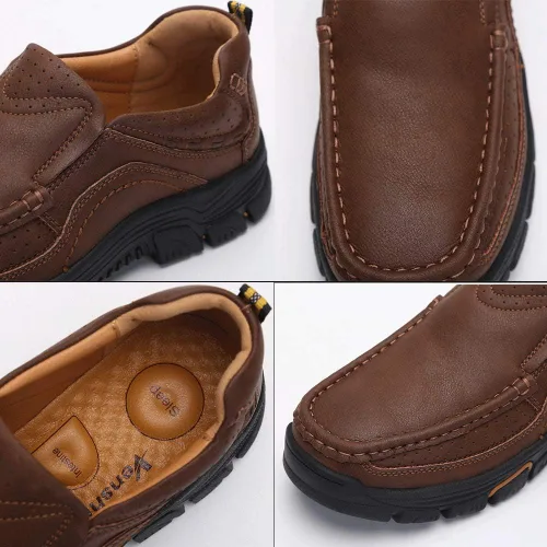 Vista 6 de Venshine Mocasines casuales para hombre, zapatos de piel para caminar
