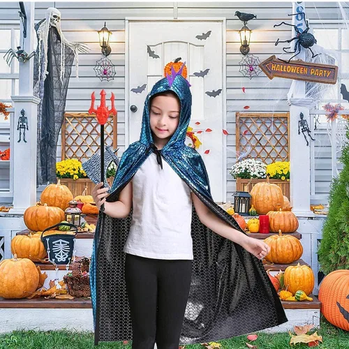 Vista 5 de IAXSEE Halloween Dinosaur Costume for Kids Dragon Costume Dinosaur Dress Up Cape Cosplay 3-12 Years Old for Boys Girls