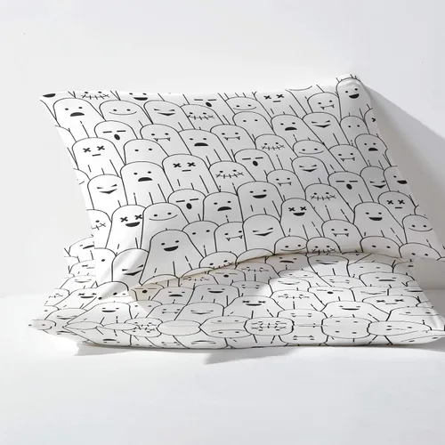 Vista 3 de Generic Juego de sábanas y fundas de almohada estampadas de 3 piezas para niños y niñas, tamaño individual, sábana bajera ajustable de microfibra