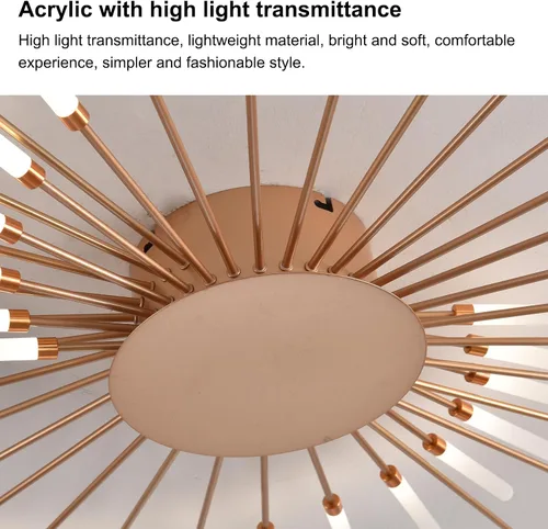 Vista 5 de Lámpara de techo LED moderna, con forma de flor de 42 cabezales, accesorios de iluminación para sala de estar, lámpara de montaje empotrado