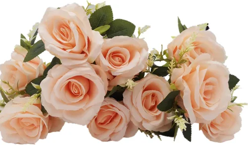 Vista 10 de AnotherGifts Ramo de flores artificiales de seda, flores artificiales de seda, tallos largos, para arreglos de boda, centro de mesa, fiesta, hogar