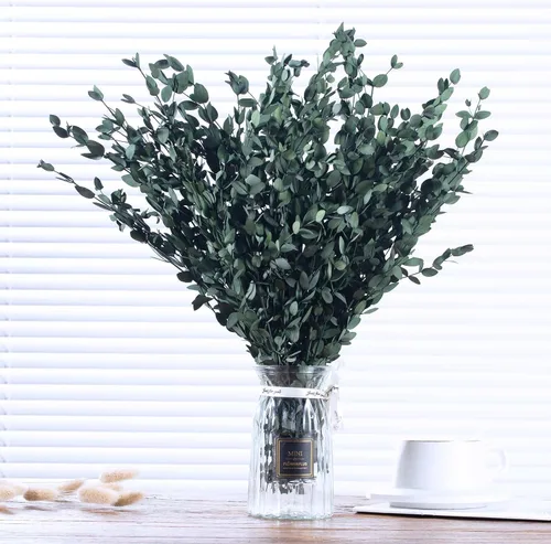 Vista 2 de Hojas de Eucalipto Secas Tallos de Vegetación Preservada, 8-14 PIEZAS Ramas de Guirnalda de Eucalipto, 4 OZ Paquete de Plantas de Hojas Verdes