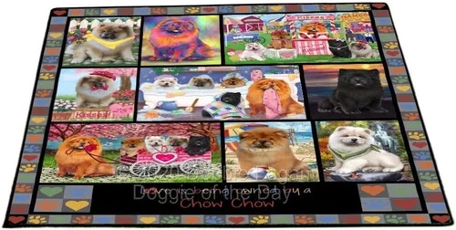 Vista 17 de Doggie of the Day Chow Chow Dogs Floor Mat - 4th of July Independence Day - Best Dog Doormat - Protector Decor - Unique Portrait Art - Premium
