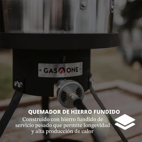 Vista 5 de Gas One Freidora de propano con olla de freidora de 10 cuartos de galón, cesta coladora de aluminio de alta calidad para alitas de pollo y mariscos