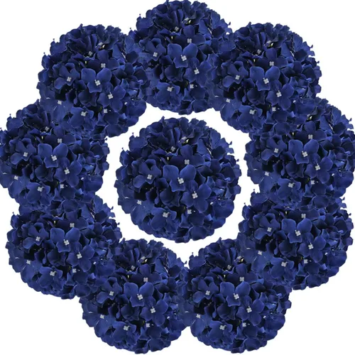 Vista 6 de Cabezales artificiales de hortensias de seda para decoración de bodas caseras, 10
