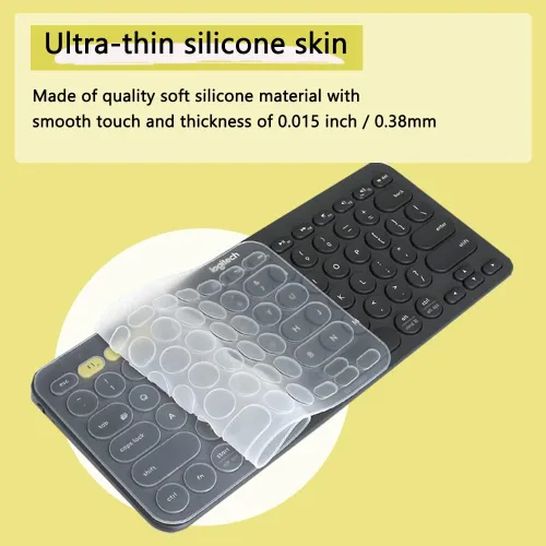 Vista 5 de Funda para teclado Logitech K380 y Pebble Keys 2 K380S Combo Multidispositivo Bluetooth, silicona, a prueba de polvo, accesorios de protección