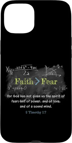Vista 9 de Faith > Fear 2 Timothy 1:7 Christian Verse Math Equation Case for iPhone 17