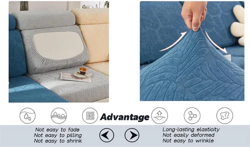 Vista 5 de SZJIAHTM Fundas de cojín universales elásticas para sofá, resistentes al desgaste, antideslizantes, para dormitorio, en forma de L, fundas