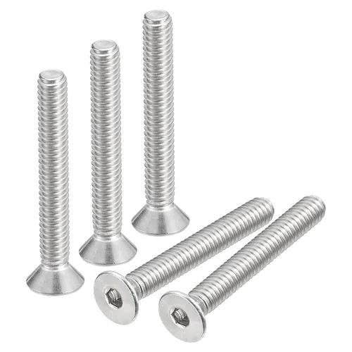 Vista 9 de uxcell tornillos de cabeza avellanada plana #8-32x1/2, 25 piezas de tornillos de cabeza plana con llave hexagonal de acero inoxidable 304, rosca