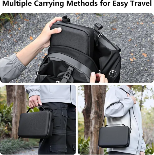 Vista 5 de AMAZEAR Funda de transporte para DJI Osmo Action 5 Pro, accesorios DJI Action5 Pro, protector compacto y rígido, bolsa de transporte portátil