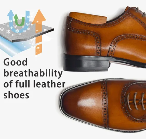 Vista 5 de Alipasinm Zapatos de vestir para hombre Oxford formales, modernos zapatos de cuero para hombre