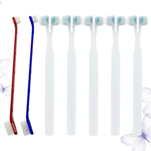 Vista 9 de 6pcs PET cepillo de dientes doble cabeza herramienta de limpieza