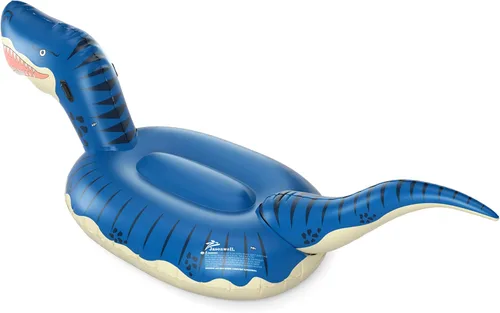 Vista 5 de Jasonwell Flotador inflable de dinosaurio para piscina, para niños, niñas, adultos, 124 pulgadas, tiranosaurio gigante Rex, flotador, verano, playa