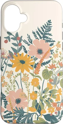 Vista 22 de iPhone 16 Cute Summer Wildflowers Pattern Design Floral Case