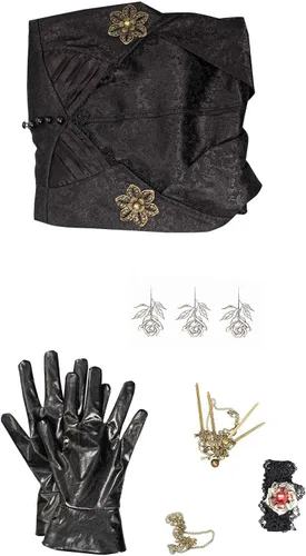 Vista 6 de Vestido de cosplay para mujer, disfraz blanco de vampiro para Halloween, con sombrero
