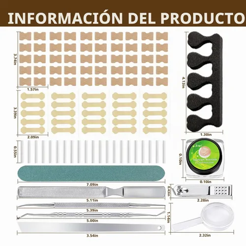 Vista 5 de Juego de corrector de uñas encarnadas con lupa y tiras correctoras, juego de herramientas profesionales de tratamiento de uñas encarnadas, cuidado