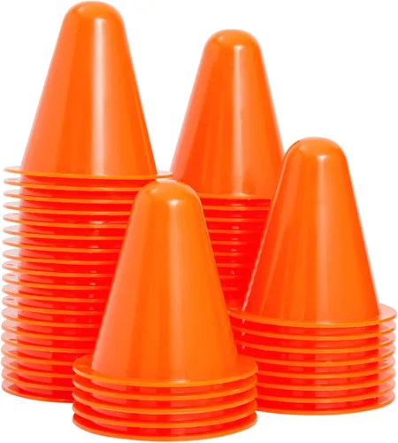 Vista 10 de [Usado] Mini Plastic Cones - Durable Polyethylene & Soccer Training Equipment - Classroom Activities & PE Supplies for Elementary - Dance Practice &
